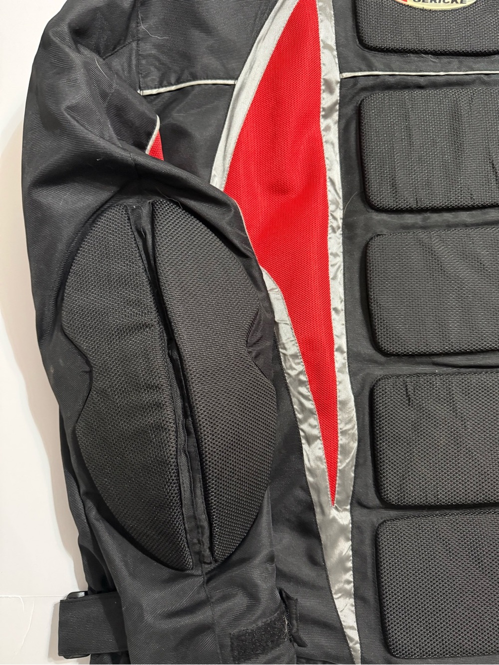 Hein Gericke Safe Armor Padded Motorcycle Jacket Black and Red Size Large Men's - Picture 8 of 10